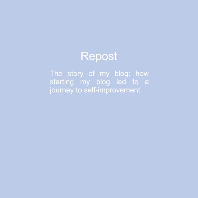 A solid-colored background featuring white text, serving as the featured image for a publication about my personal blog’s story—a repost of the original post from another blog.